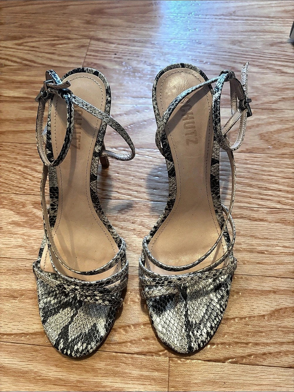 Schutz “Linne” Animal Print Sandals
